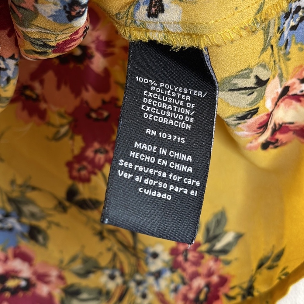 Zac & Rachel Yellow Floral Bell Sleeve Blouse - Picture 4 of 6